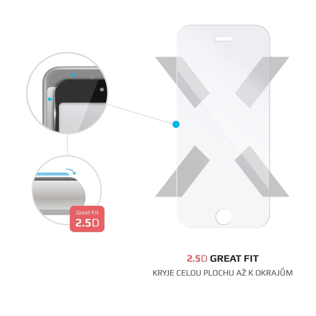 FIXED üvegfólia csak sík felületre Apple iPhone 5/5S/SE/5C telefonokhoz