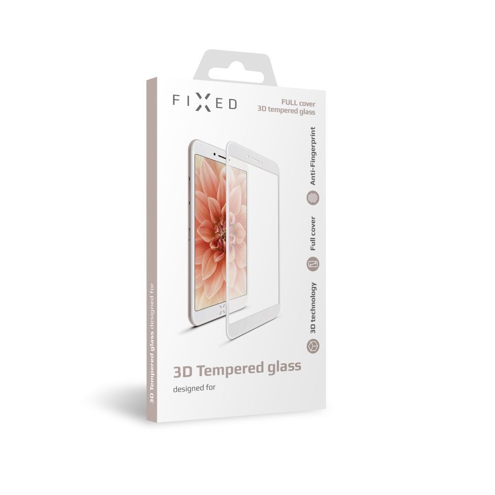 FIXED teljes kijelzős üvegfólia Apple iPhone 6/6S/7/8 telefonokhoz, fehér