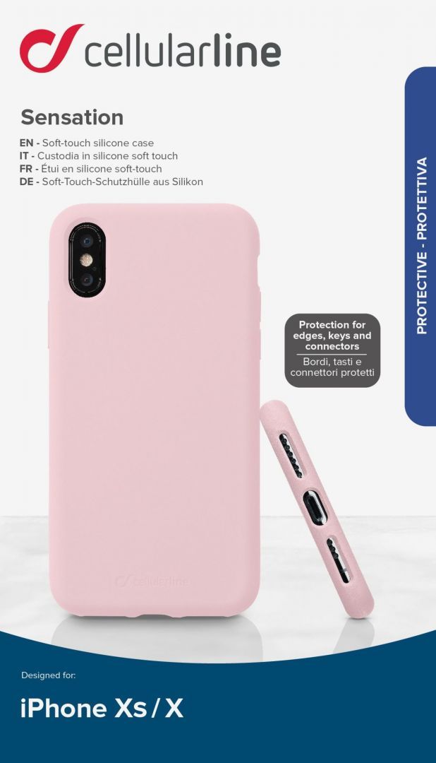 Cellularline Crotective Silicone Case SENSATION for Apple iPhone X/XS, Old Pink