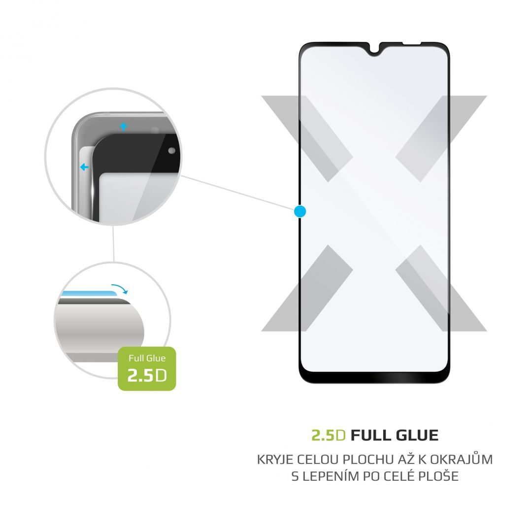 FIXED Üvegfólia Képernyővédő Full-Cover Samsung Galaxy M02, full screen bonding, Fekete