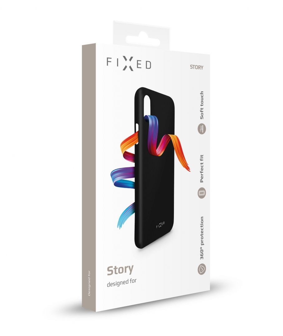 FIXED gumírozott telefontok Samsung Galaxy A32 készülékhez, fekete