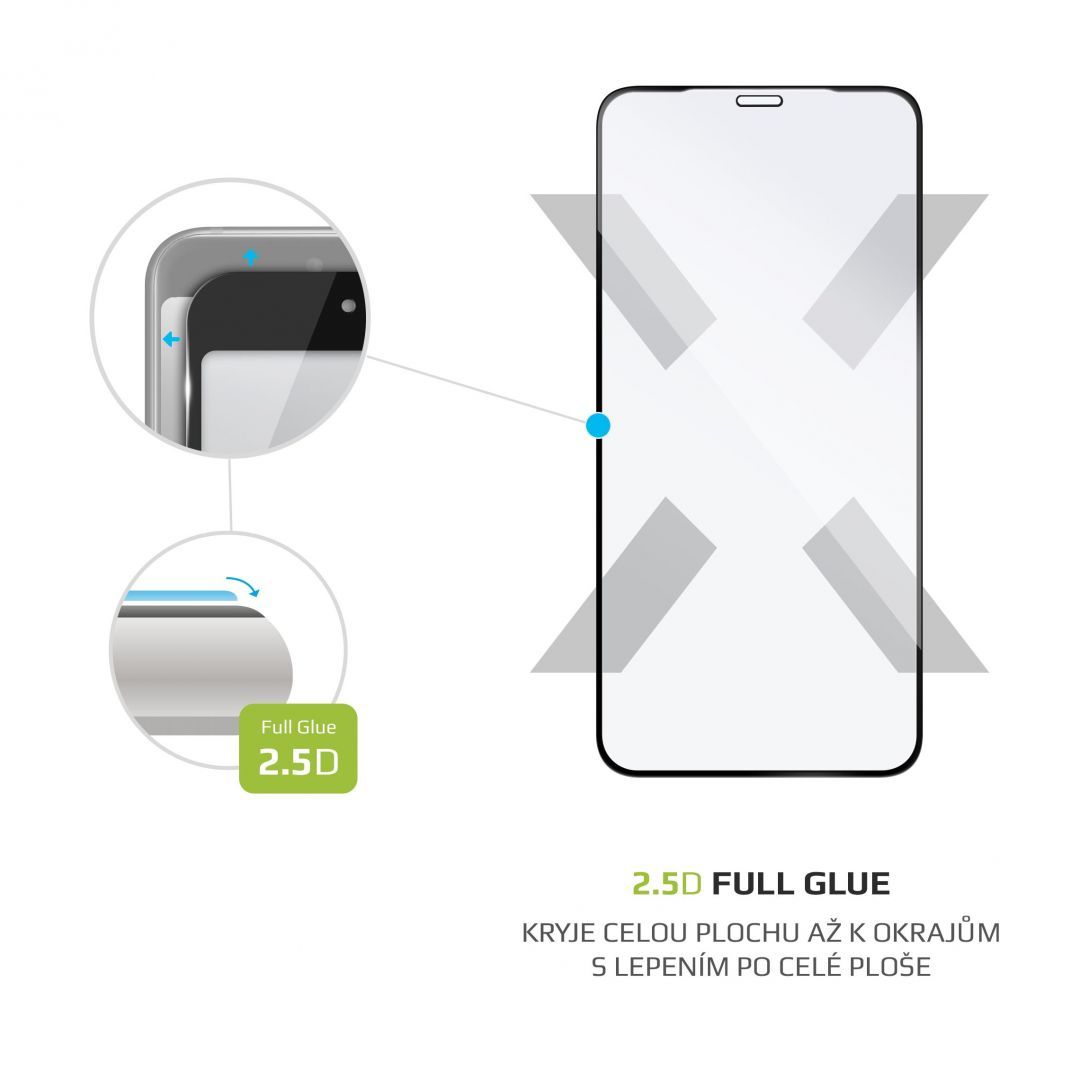 FIXED Üvegfólia Képernyővédő Full-Cover Apple iPhone XS Max/11 Pro Max, full screen, Fekete