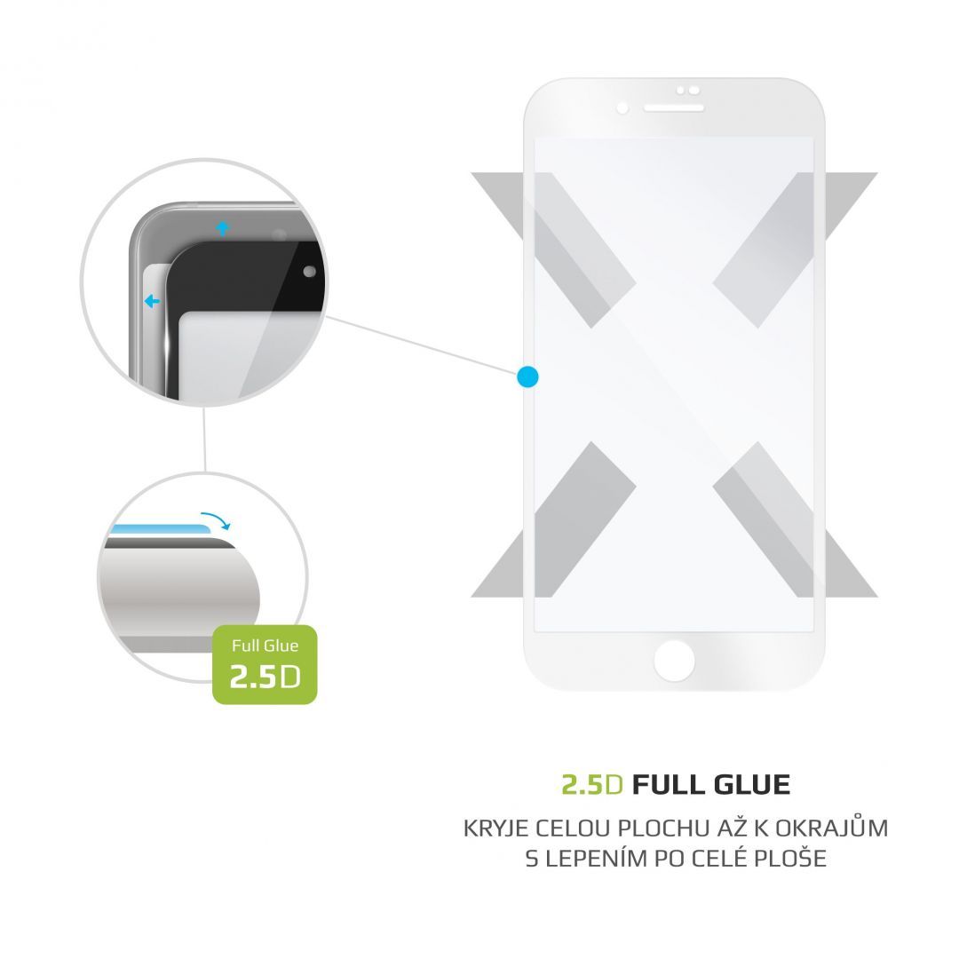 FIXED Üvegfólia Képernyővédő Full-Cover Apple iPhone 7 Plus/8 Plus, full screen, Fehér