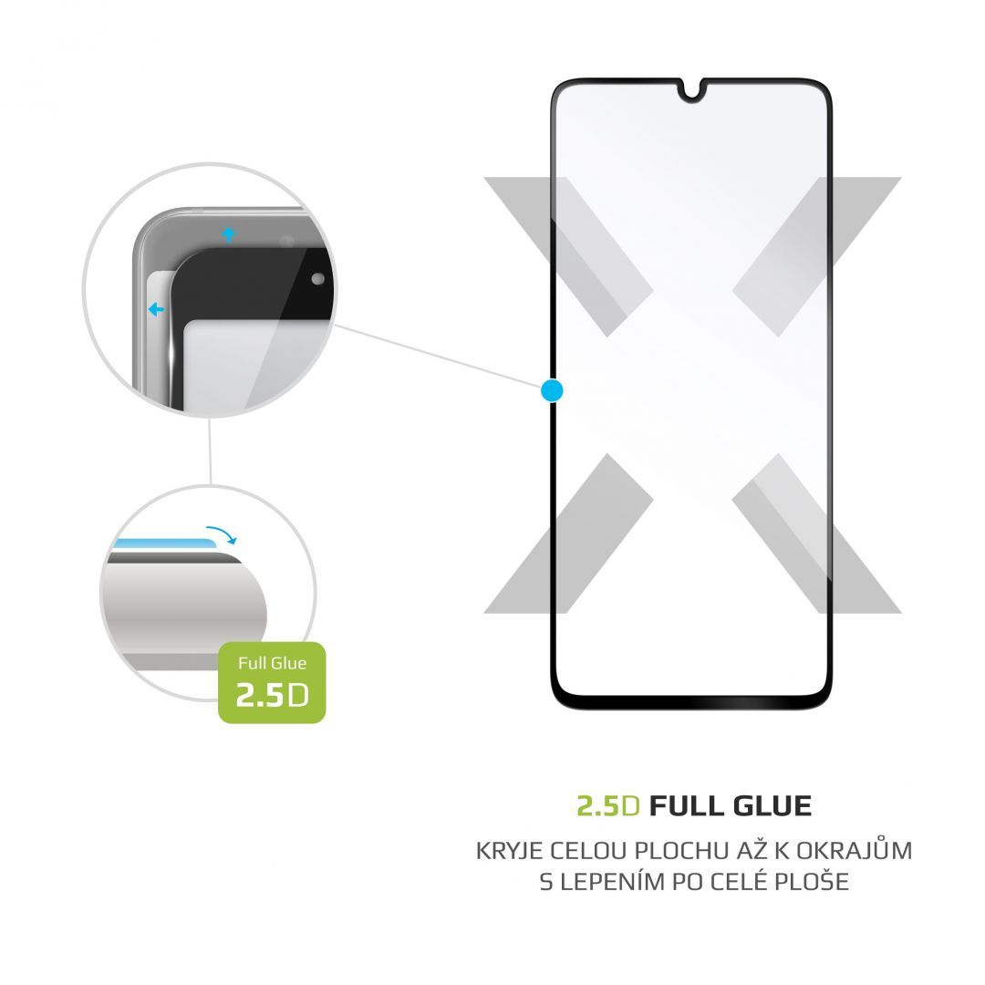 FIXED Üvegfólia Képernyővédő Full-Cover Samsung Galaxy A41, full screen bonding, Fekete