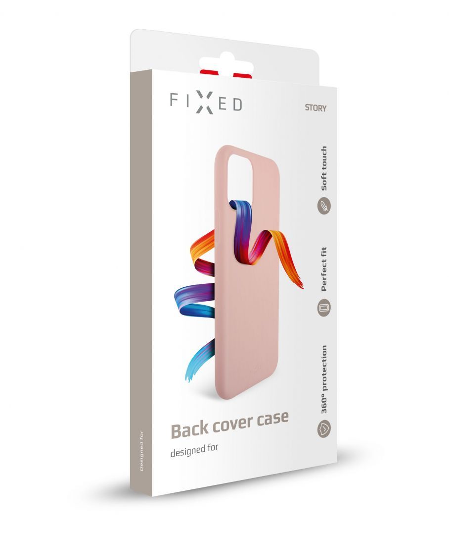 FIXED gumírozott tok Apple iPhone 7/8/SE (2020) készülékhez, rózsaszín