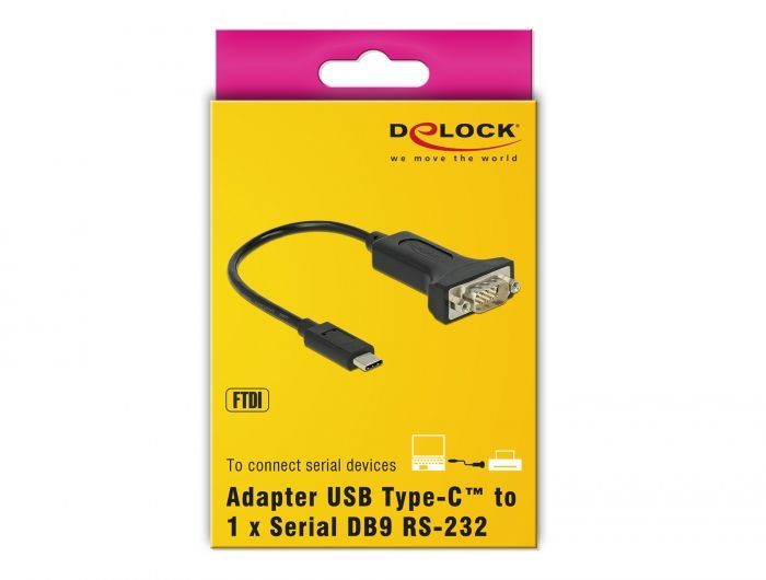 DeLock USB Type-C > 1xSerial DB9 RS-232 Adapter