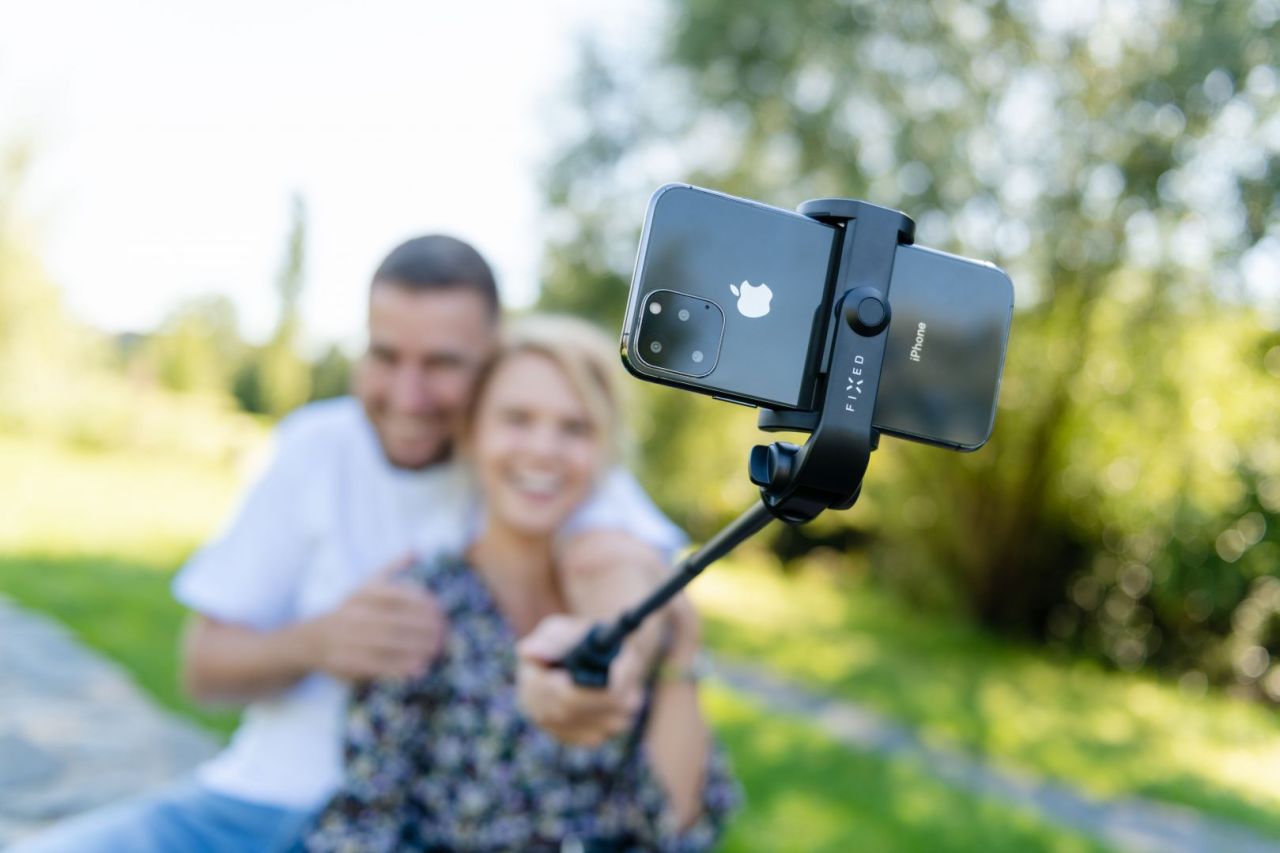 FIXED Selfie stick Snap with tripod and wireless trigger, 3/4" thread, Fekete