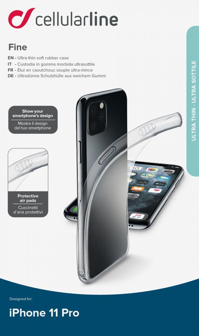 Cellularline Extreme thin cover Fine for Apple iPhone 11 Pro, transparent