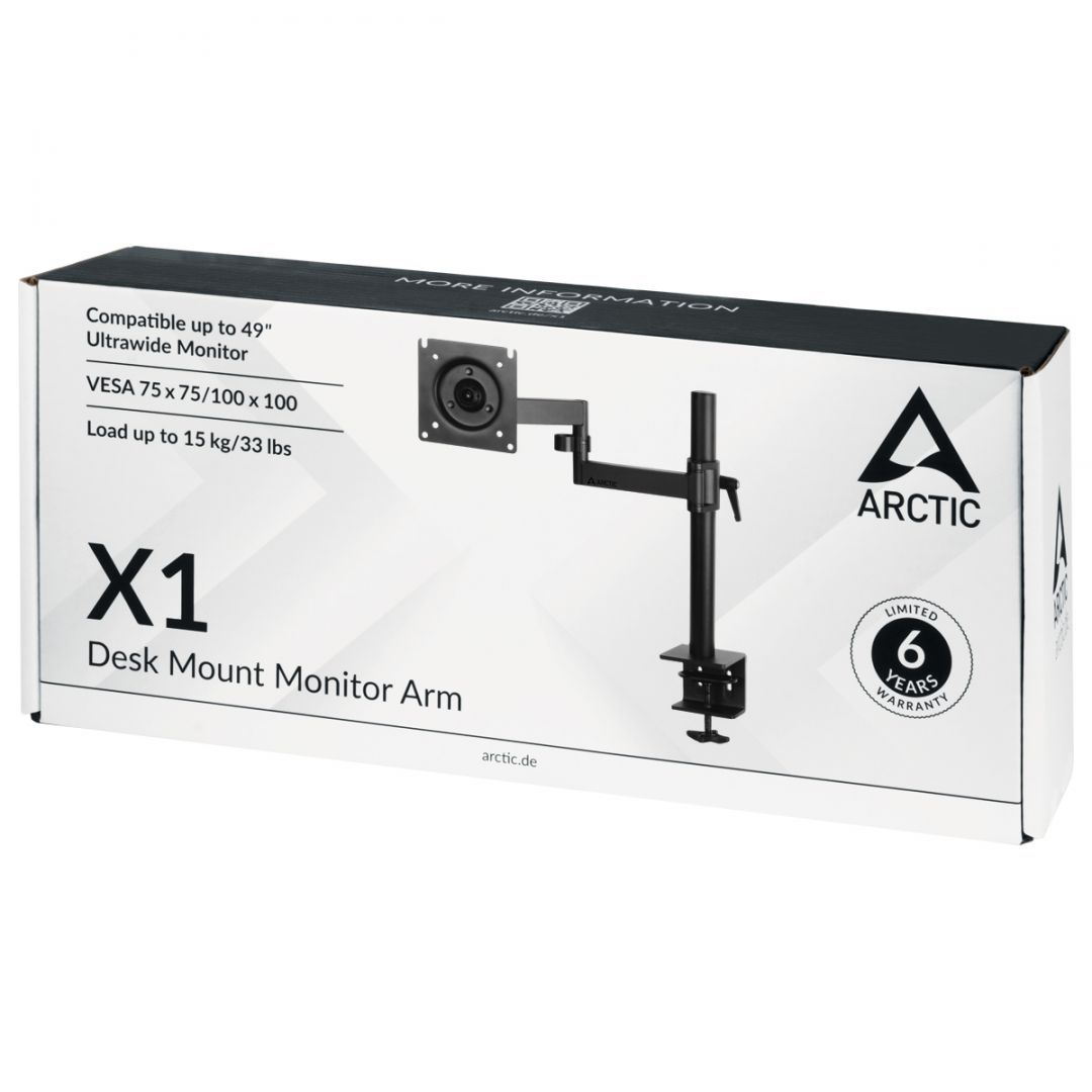 Arctic X1 Desk Mount Monitor Arm Black