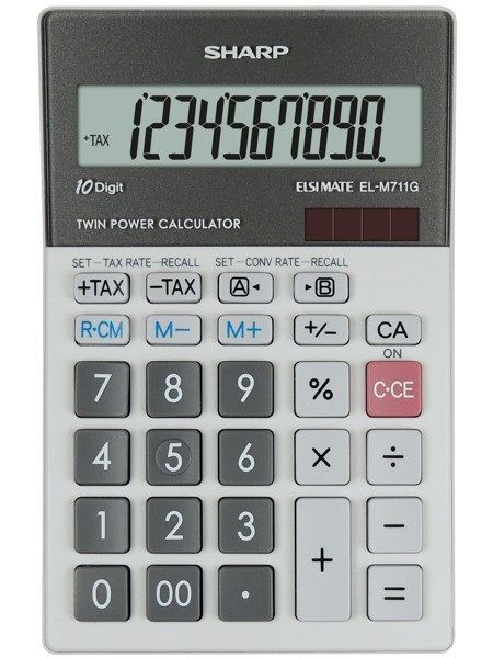 Sharp EL-M711PGGY Asztali számológép Black/White