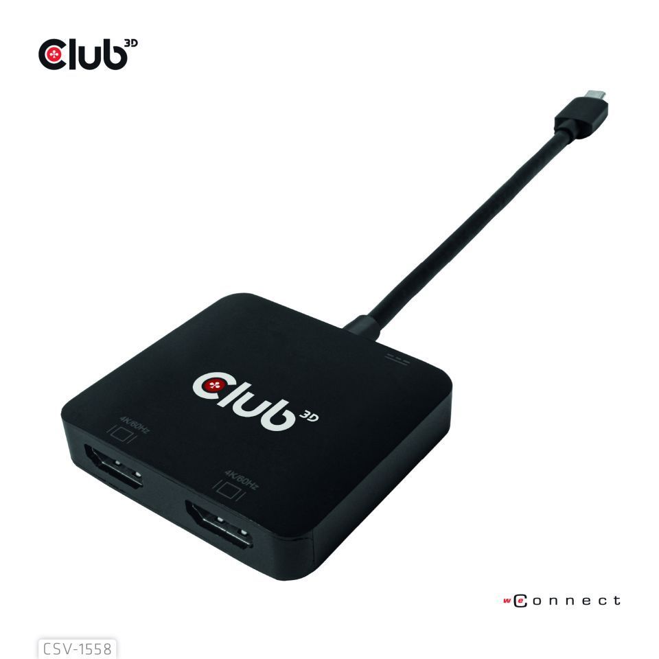 Club3D Club3D MST-Hub USB 3.2 Typ C &gt; 2x HDMI 4K60Hz +100W PD St/Bu retail