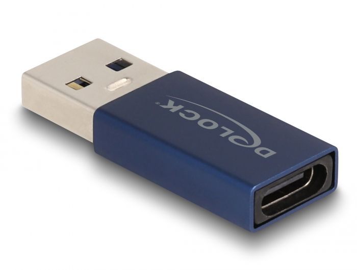 DeLock USB 10 Gbps Adapter USB Type-A male to USB Type-C active female Blue