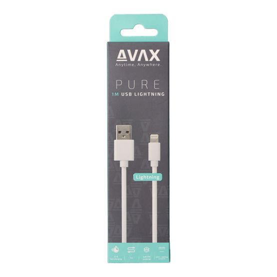 Avax CB104W PURE USB-A - Lightning 1m Cable White