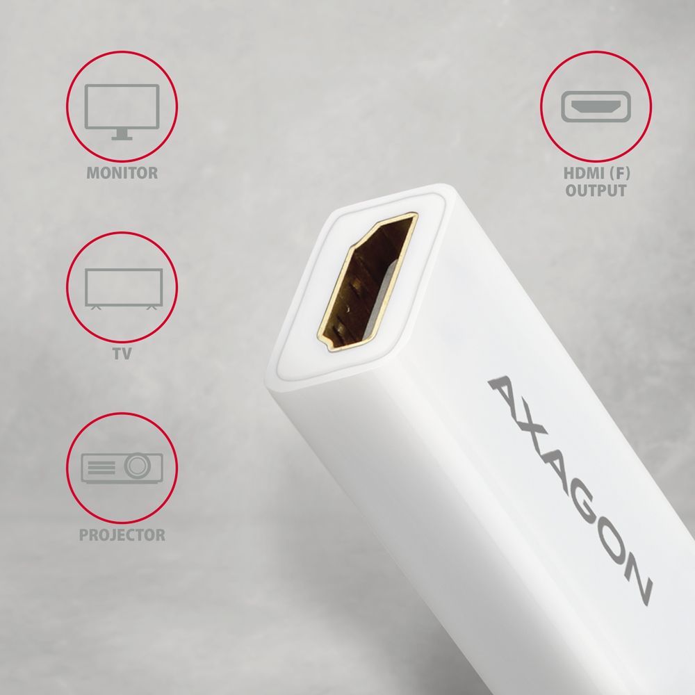 AXAGON RVDM-HI14NW mini DisplayPort to HDMI active adapter 4K@30Hz White