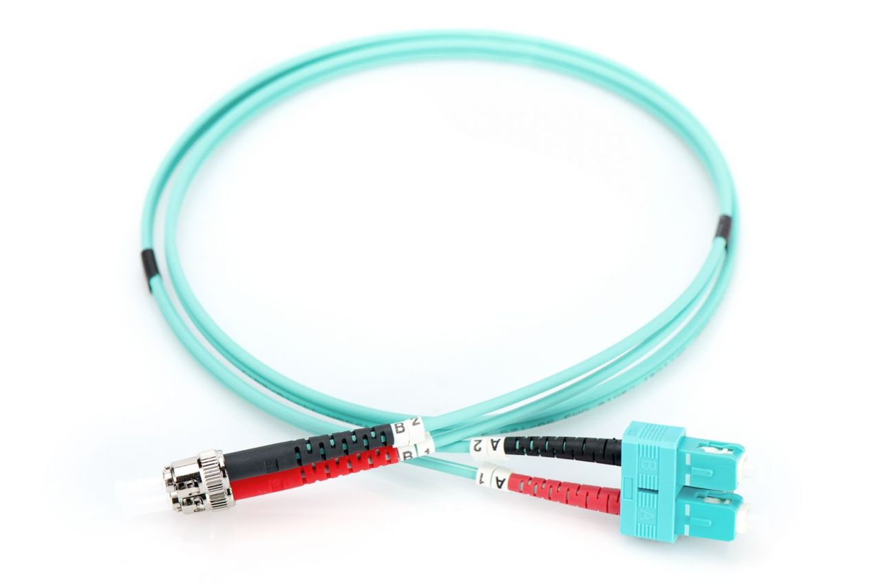 Digitus DK-2512-01/3 száloptikás kábel 1 M ST SC I-VH OM3 Blue