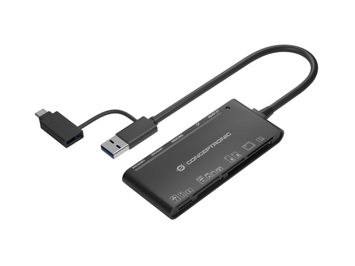 Conceptronic BIAN03B 7-in-1 USB 3.0 Card Reader Black