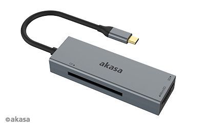 Akasa USB 3.2 Type-C 3-in-1 Card Reader Grey