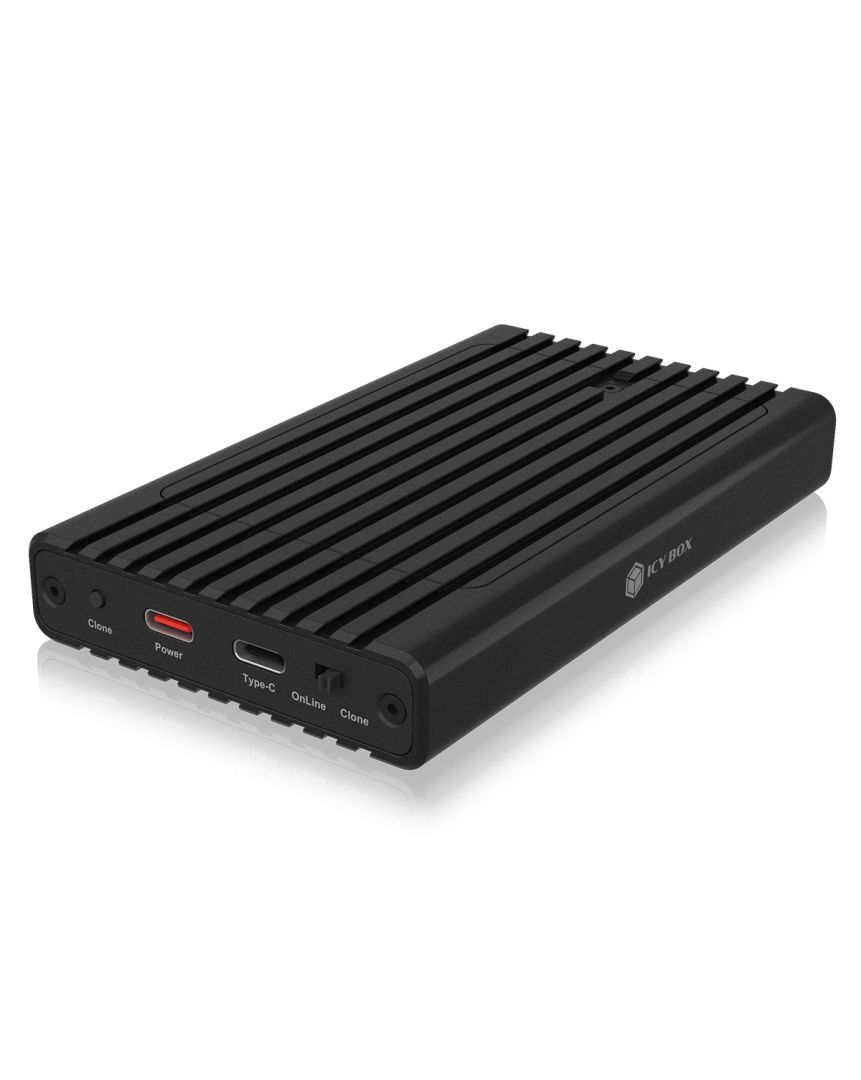 Raidsonic IcyBox IB-2817MCL-C31 Enclosure for two NVMe SSDs with clone function and Type-C or Type-A Black