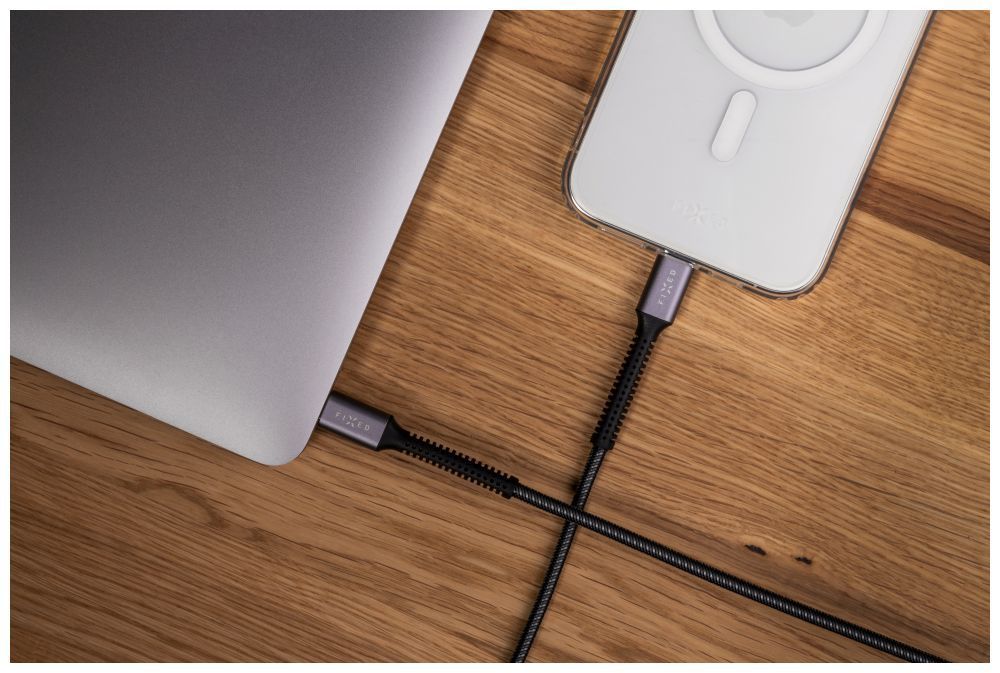 FIXED Armor Cable USB-C/USB-C 1.2 m 240W gray