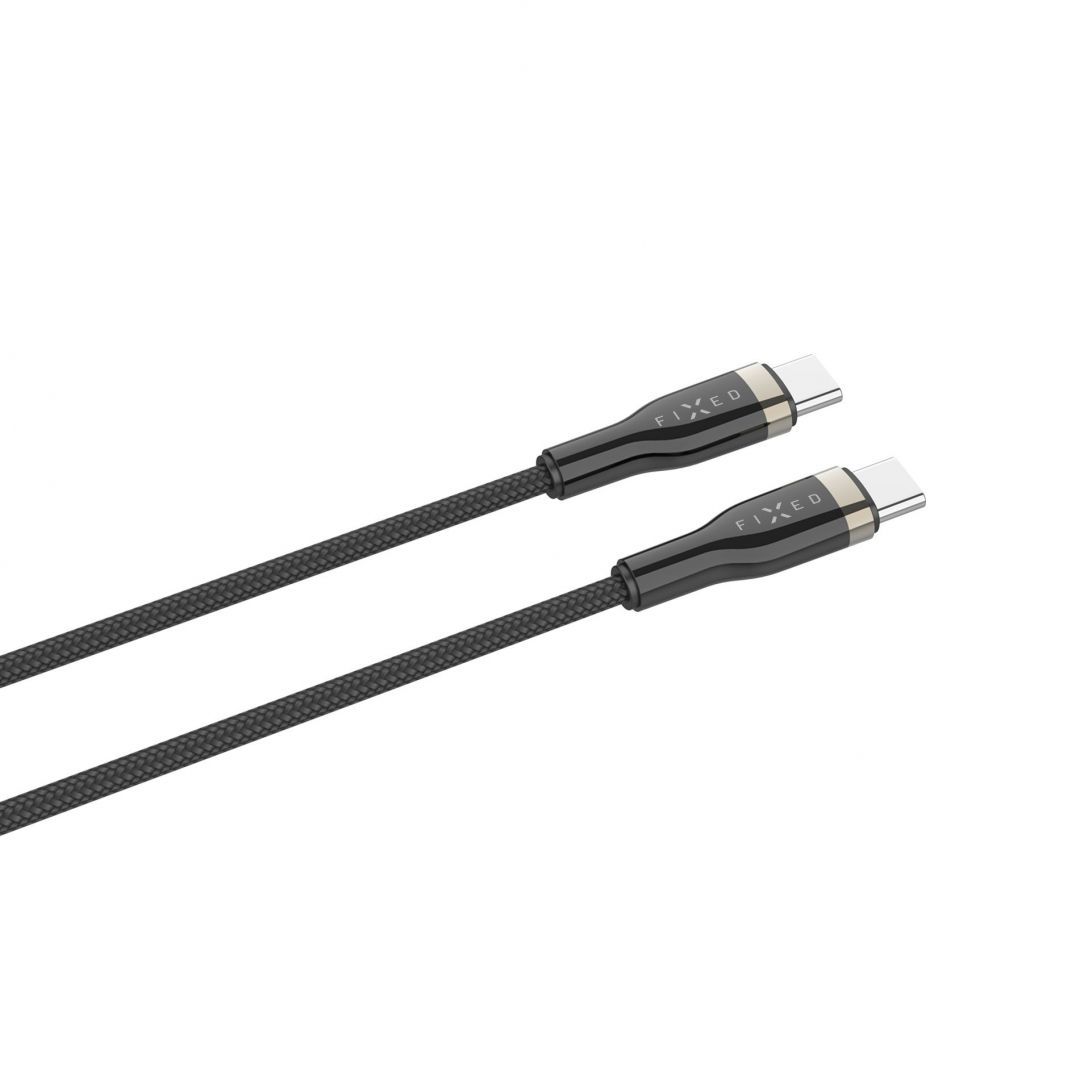 FIXED Braided Cable USB-C/USB-C, 1,2m, 100W, black