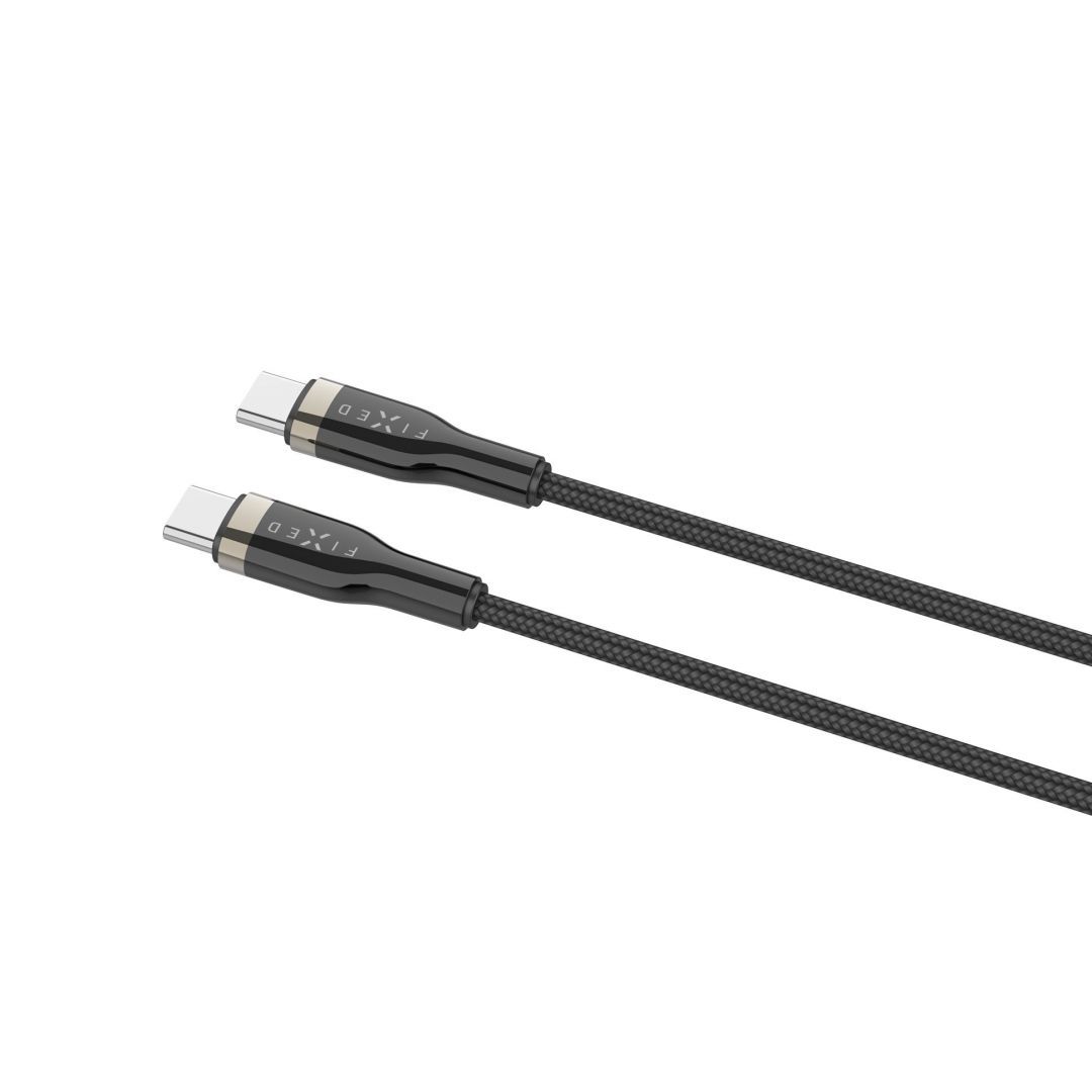 FIXED Braided Cable USB-C/USB-C, 0,5m, 100W, black