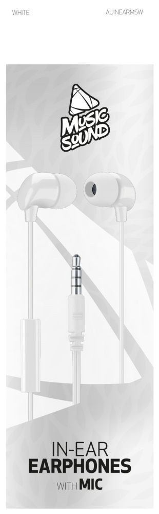 MUSICSOUND Wired Earphones White