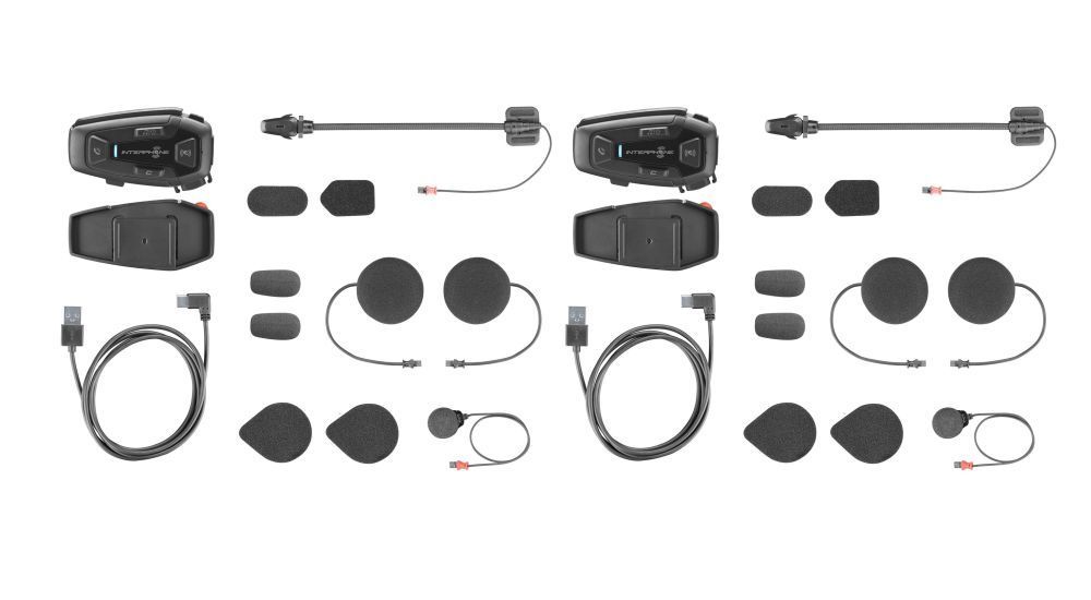 Interphone U-COM8R Bluetooth headset for closed and open helmets Twin Pack