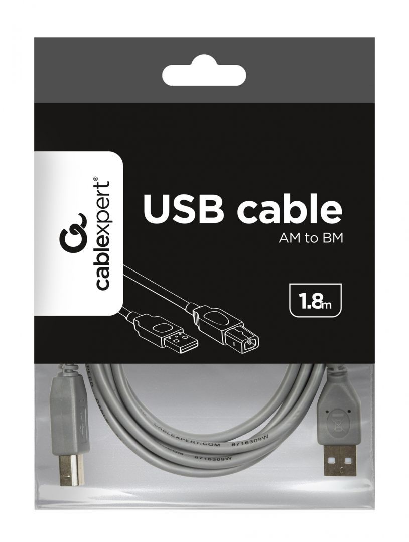 Gembird CCP-USB2-AMBM-6G USB2.0 A-plug B-plug cable 1,8m Grey