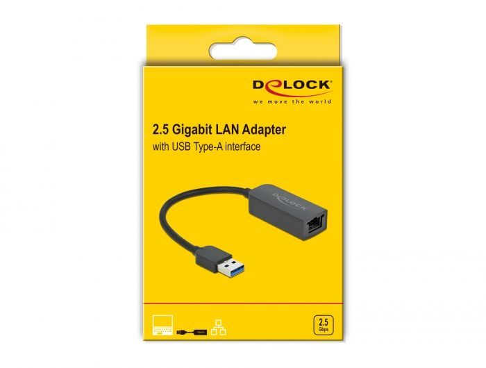 DeLock Adapter USB Type-A male to 2.5 Gigabit LAN compact