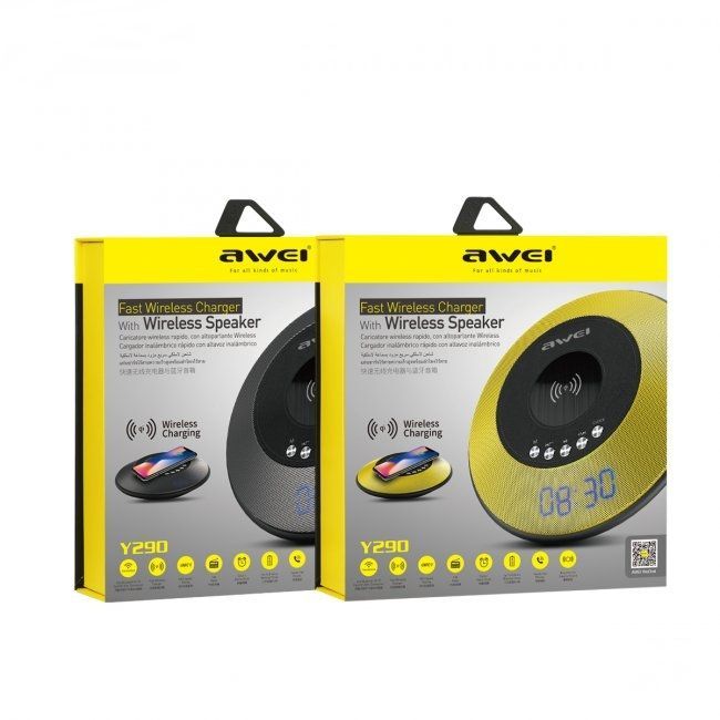 AWEI Y290 Bluetooth Speaker/PowerBank/Fast Wireless Charger Black