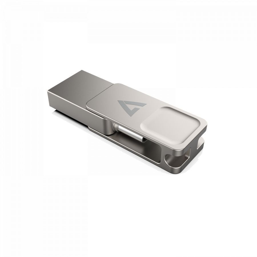 V7 128GB Flash Drive USB3.2 + Type-C Silver