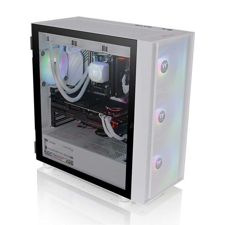 Thermaltake H570 TG ARGB Snow Mid Tower Chassis Tempered Glass White