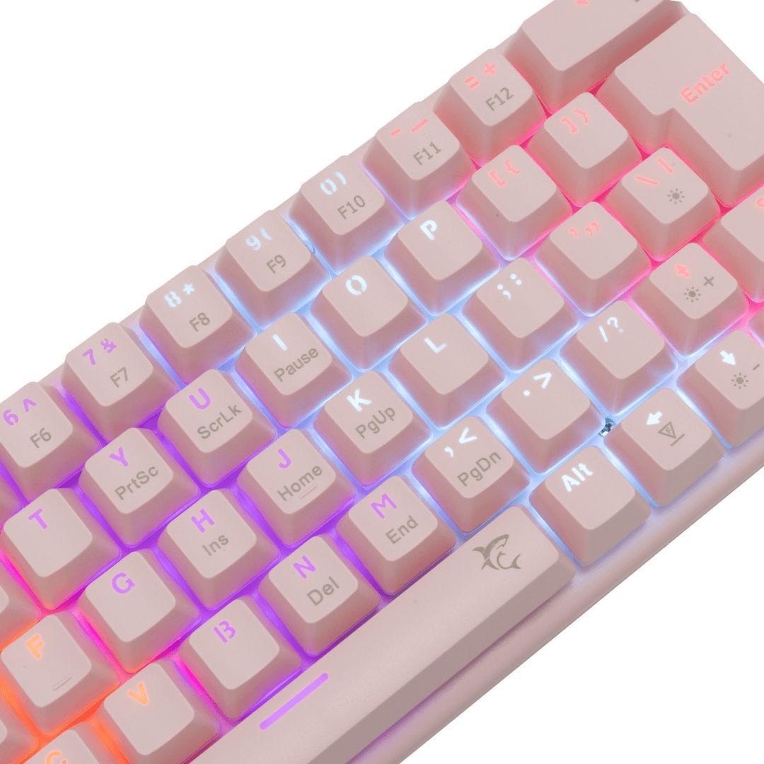 White Shark Wakizashi Blue Switches Gaming Keyboard Pink US