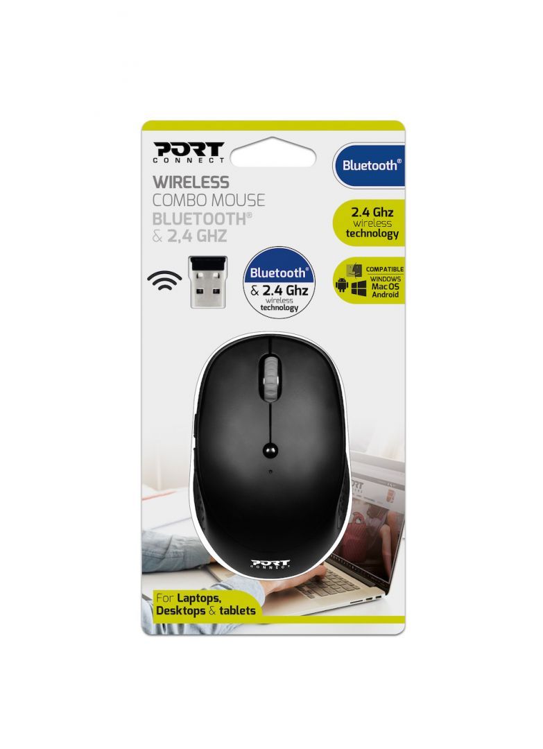 Port Designs Combo Wireless Bluetooth mouse Black