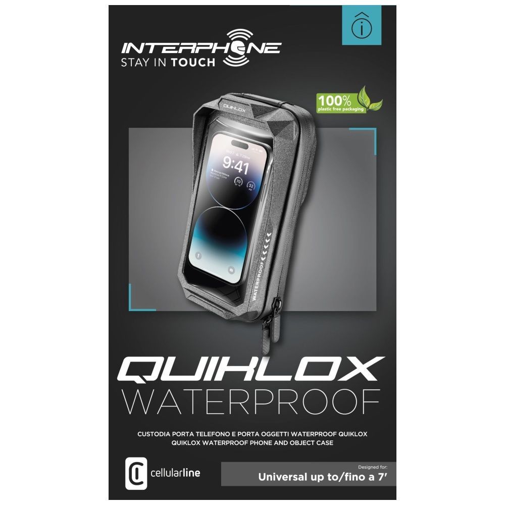 FIXED Universal waterproof case for Interphone QUIKLOX Waterproof mobile phones, black