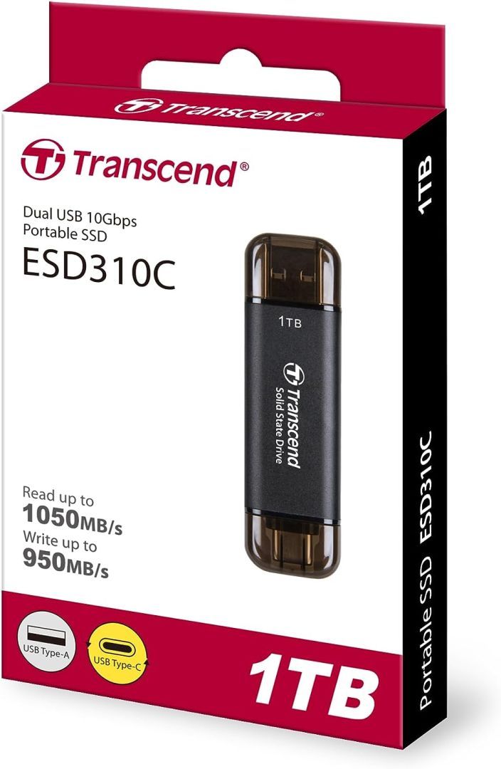 Transcend 1TB USB3.0/USB Type-C ESD310C Black