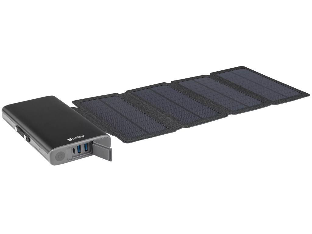 Sandberg Solar 4-Panel 25000 mAh Powerbank Black