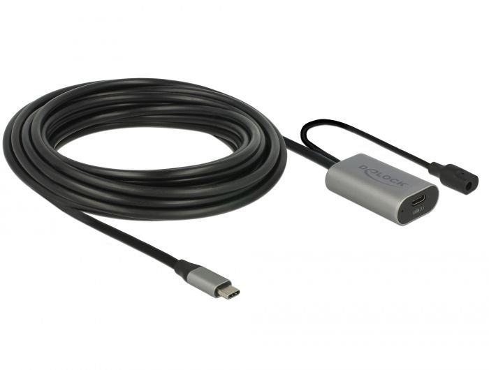DeLock Active USB 3.1 Gen 1 extension cable USB Type-C 5m Black