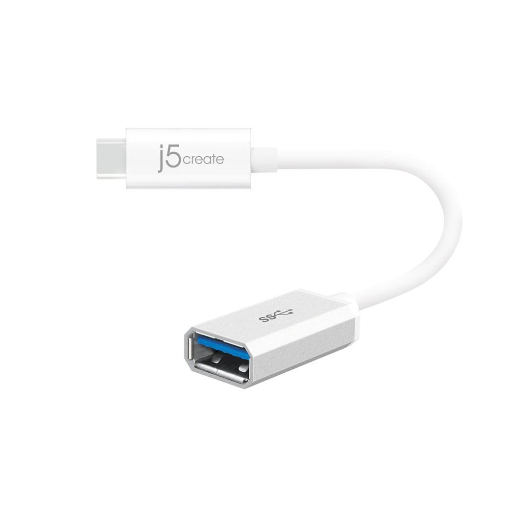 j5create JUCX05-N USB-C 3.1 to Type-A Adapter White