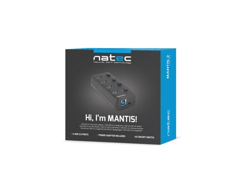natec Mantis HUB USB 3.0 Black