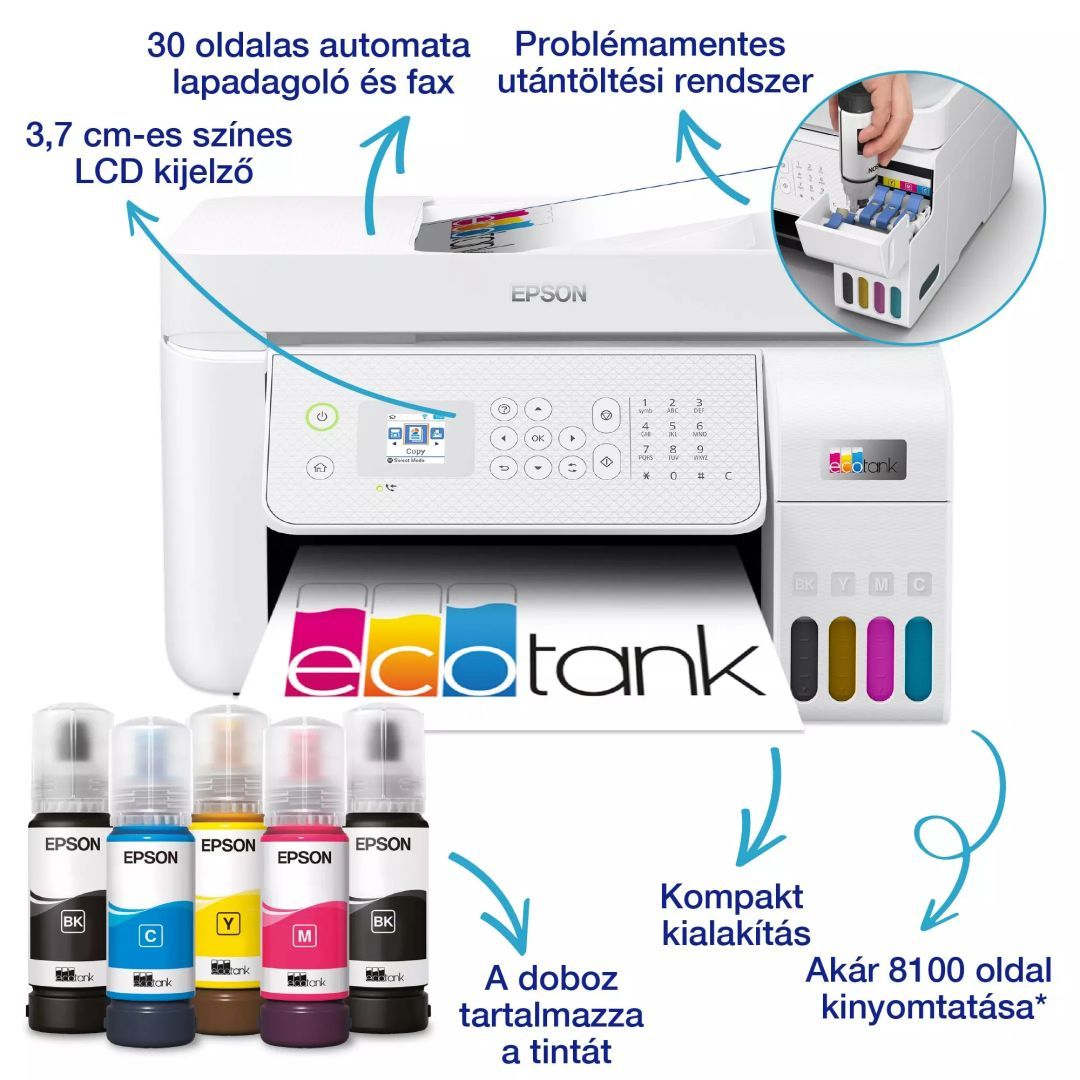 Epson EcoTank L5316 Wireless Tintasugaras Nyomtató/Másoló/Scanner/Fax