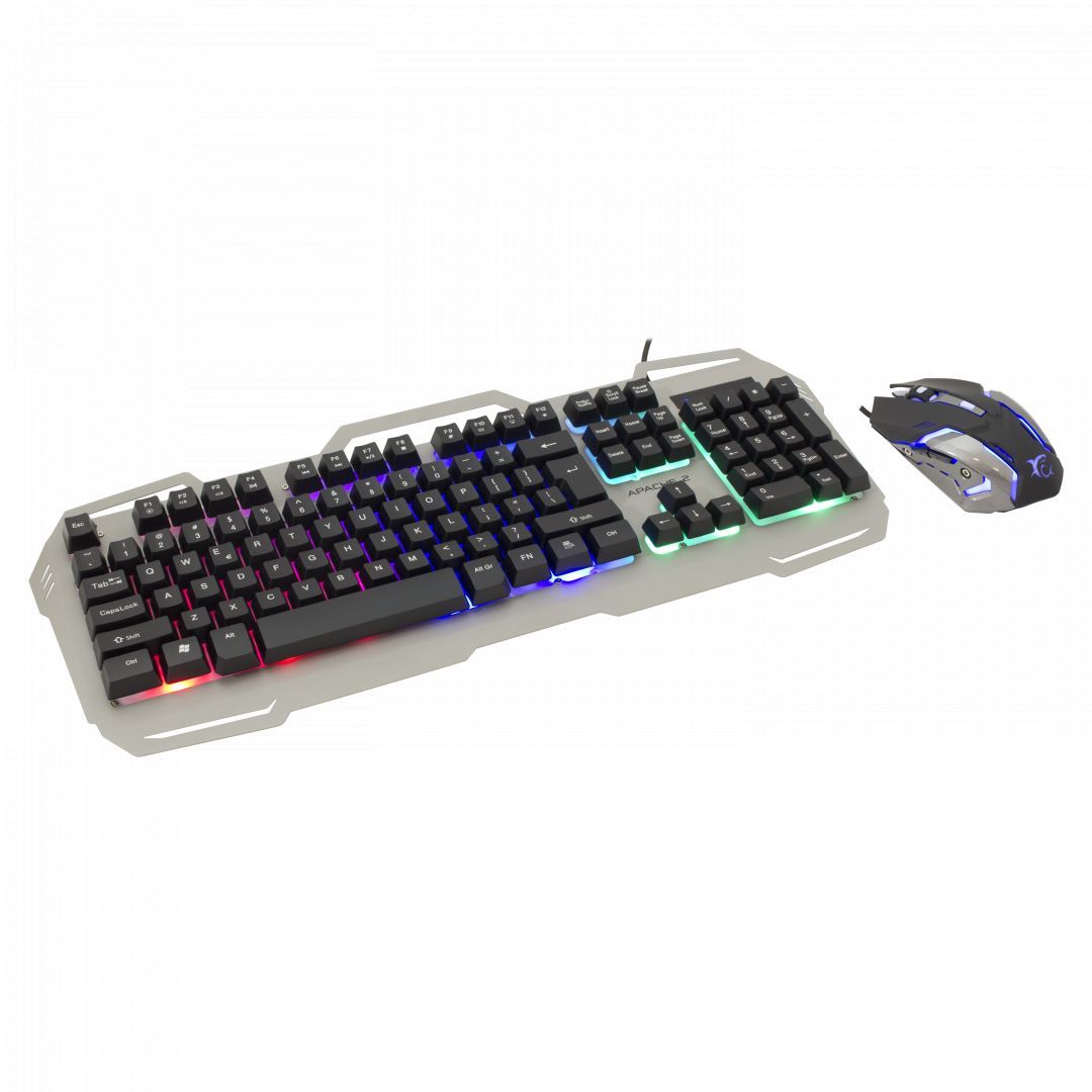 White Shark GMK-1901 Apache 2 keyboard + mouse combo Silver HU