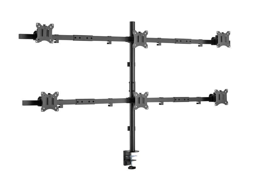 EQuip 17"-32" Articulating 6 Monitor Desk Mount Bracket Black