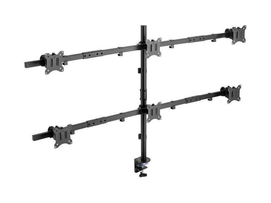 EQuip 17"-32" Articulating 6 Monitor Desk Mount Bracket Black