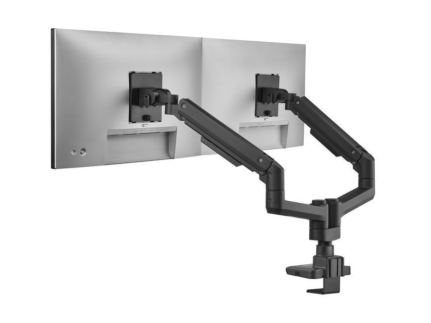 EQuip 17"-35" Heavy-Duty Dual Monitor Desk Mount Bracket Black