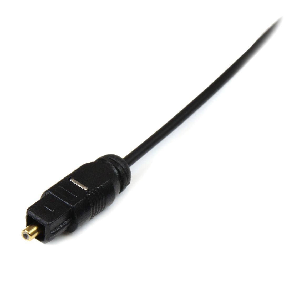 Startech 15 ft Thin Toslink Digital Optical SPDIF Audio Cable Black