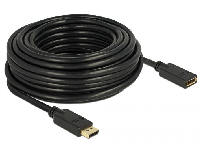 DeLock DisplayPort 1.2 extension cable 4K 60 Hz 15m Black