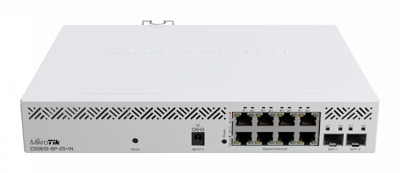Mikrotik CSS610-8P-2S+IN 8x Gigabit PoE-out ports and 2x 10 Gigabit SFP+ ports