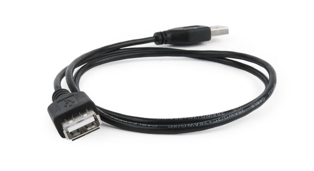 Gembird CC-USB2-AMAF-75CM/300-BK USB2.0 extension cable 0,75m Black