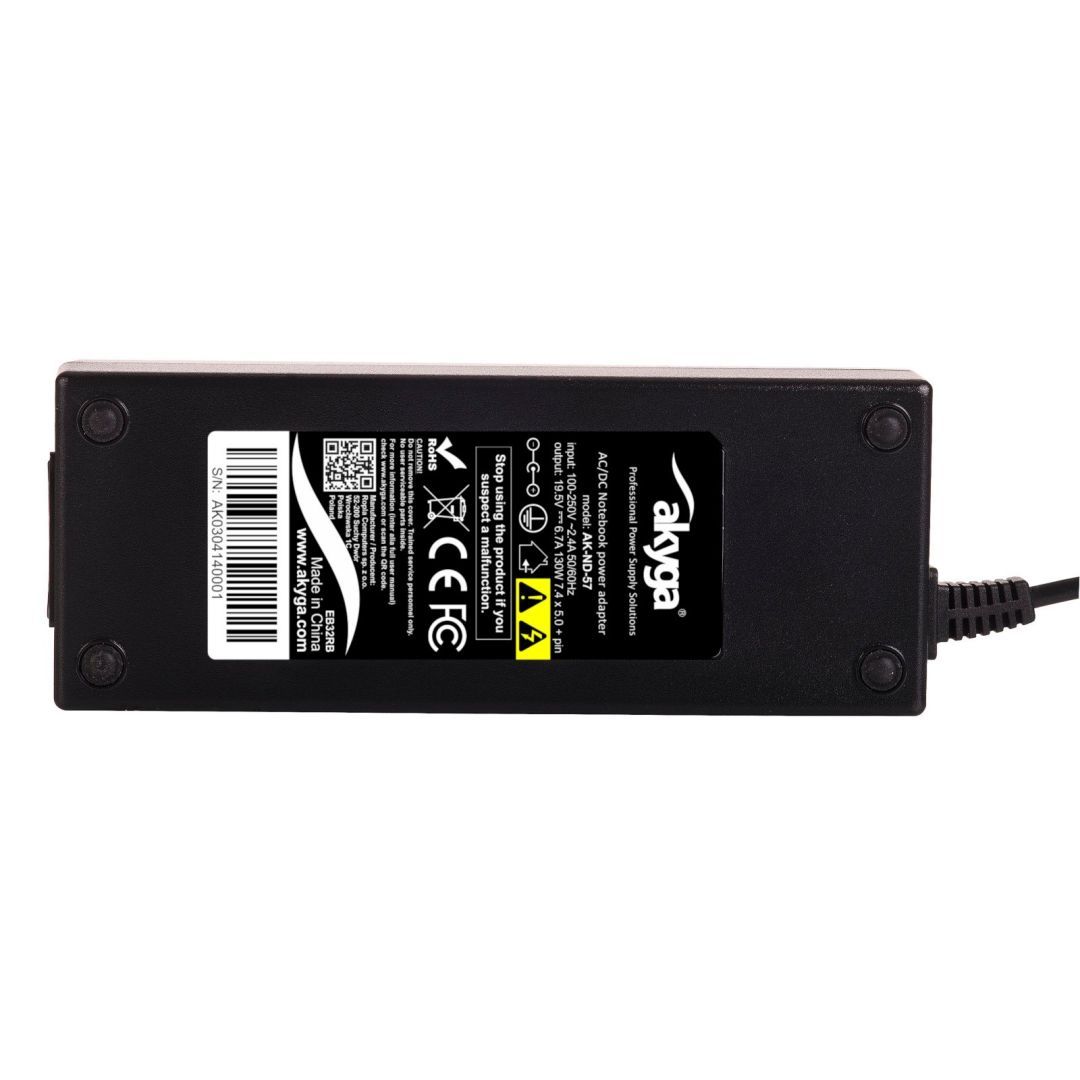 Akyga AK-ND-57 19,5V / 6,7A 130W 7,4x5mm Dell hálózati notebook töltő Akyga AK-ND-57 19,5V / 6,7A 130W 7,4x5mm Dell hálózati notebook töltő